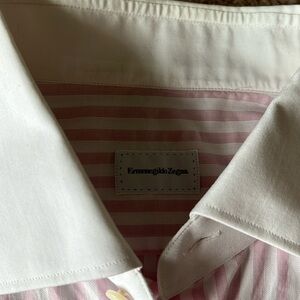 Gorgeous men’s Ermengildo Zegna pink and white dress shirt